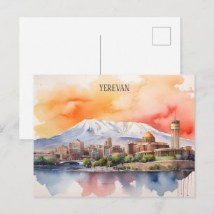 Yerevan aquarel kunst briefkaart