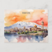 Yerevan aquarel kunst briefkaart (Voorkant)