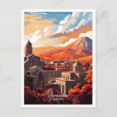 Yerevan Armenia Art Vintage Travel Illustration Briefkaart (Voorkant)