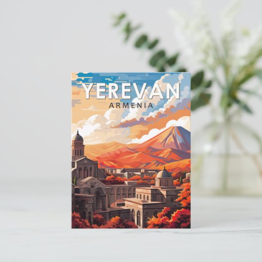Yerevan Armenië Reizen Kunst Vintage Briefkaart (Staand voorkant)
