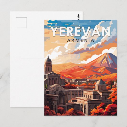 Yerevan Armenië Reizen Kunst Vintage Briefkaart (Voorkant / Achterkant)