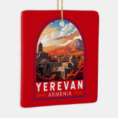 Yerevan Armenië Reizen Kunst Vintage Keramisch Ornament (Rechts)