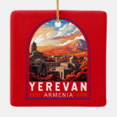 Yerevan Armenië Reizen Kunst Vintage Keramisch Ornament (Achterkant)