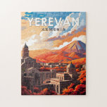 Yerevan Armenië Reizen Kunst Vintage Legpuzzel<br><div class="desc">Yerevan retro vector reisontwerp. Jerevan,  de hoofdstad van Armenië,  wordt gekenmerkt door grootse architectuur uit de Sovjet-tijd.</div>