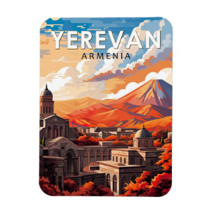 Yerevan Armenië Reizen Kunst Vintage Magneet