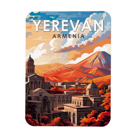 Yerevan Armenië Reizen Kunst Vintage Magneet (Verticaal)