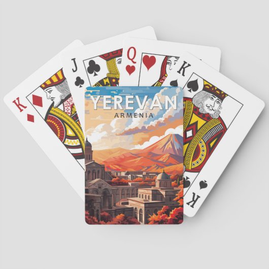 Yerevan Armenië Reizen Kunst Vintage Pokerkaarten (Achterkant)