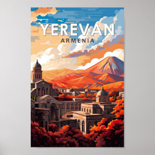 Yerevan Armenië Reizen Kunst Vintage Poster