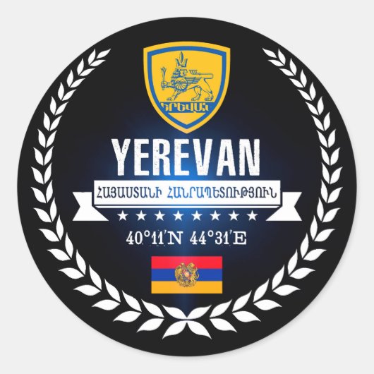 Yerevan Ronde Sticker (Voorkant)
