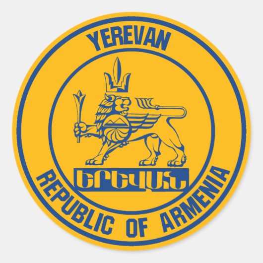 Yerevan Round Emblem Ronde Sticker (Voorkant)