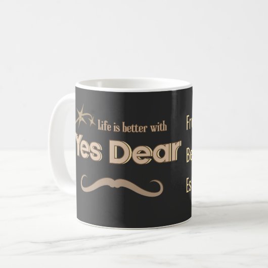 Yes Dear –Personalized Marriage Mug (Customizable) Koffiemok (Voorkant links)