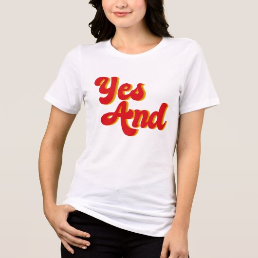 Yes en Improv Comedy Club Comedian Women's Tri-Blend Shirt (Voorkant)