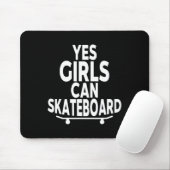 Yes Girls Can Skateboard - Funny Skateboarding Muismat (Met muis)