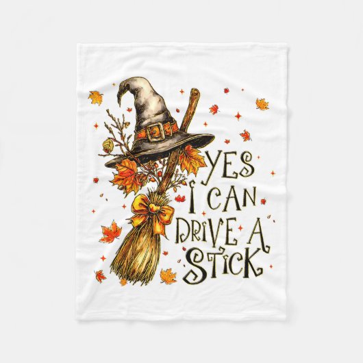 Yes I Can Drive A Stick Fall Halloween Soky Witch  Fleece Deken (Voorkant)