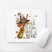 Yes I Can Drive A Stick Fall Halloween Soky Witch  Muismat (Met muis)