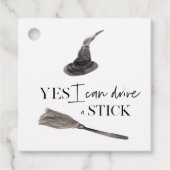 Yes I Can Drive A Stick Fun | Happy Halloween Bedankjes Labels (Voorkant)