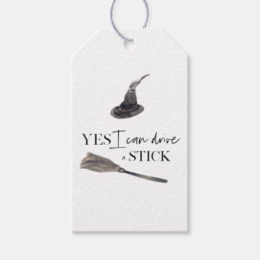 Yes I Can Drive A Stick Fun | Happy Halloween Cadeaulabel (Voorkant)