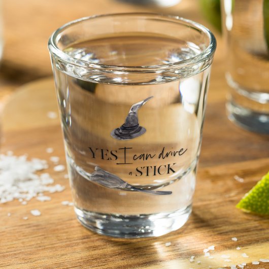 Yes I Can Drive A Stick Fun | Happy Halloween Shot Glas