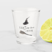 Yes I Can Drive A Stick Fun | Happy Halloween Shot Glas (Voorkant)