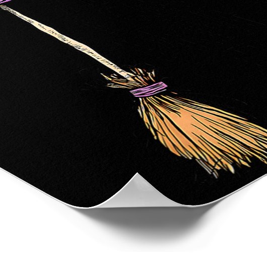 Yes I Can Drive A Stick Soky Witch Funny Halloween Poster (Hoek)