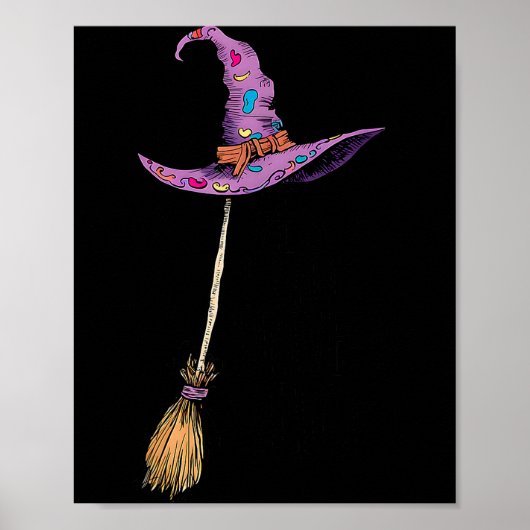 Yes I Can Drive A Stick Soky Witch Funny Halloween Poster (Voorkant)