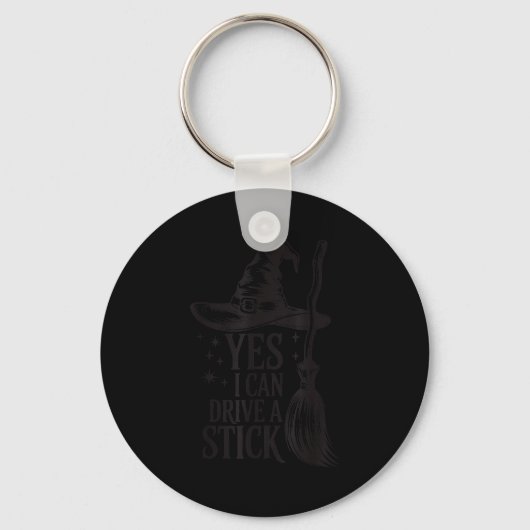 Yes I Can Drive A Stick Soky Witch Funny Halloween Sleutelhanger (Voorkant)