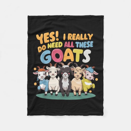 Yes I Really Do Need All These Goats Farm Animal L Fleece Deken (Voorkant)