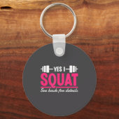 Yes I Squat See Back For Details Funny Gym Workout Sleutelhanger (Voorkant)