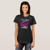 Yes i throw like a Girl Horseshoe Pitching Throwin T-shirt (Voorkant volledig)