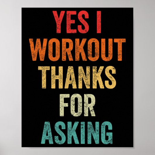 Yes I Workout - Joke Lifting Phrase Poster (Voorkant)