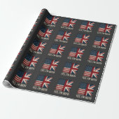Yes I'm Both American British Flags Pride Cadeaupapier (Uitgerold)