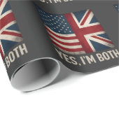 Yes I'm Both American British Flags Pride Cadeaupapier (Rol Hoek)