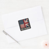 Yes I'm Both American British Flags Pride Vierkante Sticker (Envelop)