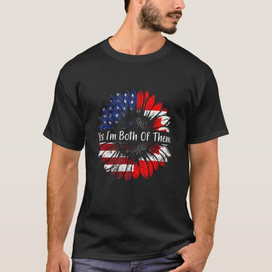Yes I'm Both Of Them Half American Half Canadian D T-shirt (Voorkant)