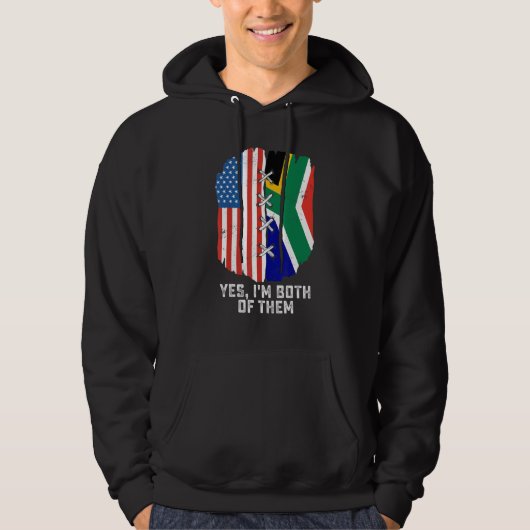 Yes, I'm Both Of Them Half American Half South Afr Hoodie (Voorkant)