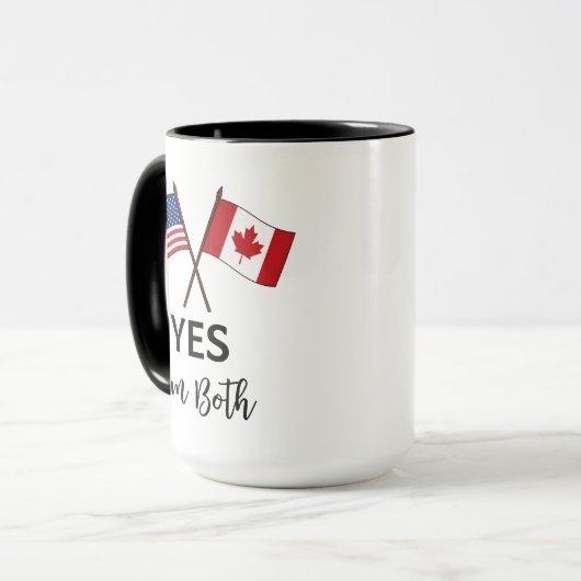 Yes I'm Both - US Canada Pride Custom Name Mok (Voorkant links)