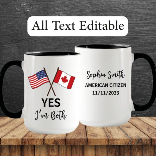 Yes I'm Both - US Canada Pride Custom Name Mok