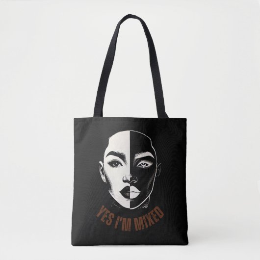 YES I'M MIXED Diversity Face All-over print Tas (Voorkant)