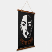 YES, I'M MIXED – Split Face Wandtapijtkunst Hangend Wandkleed (Gebogen)