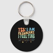 Yes I'm Pregnant Dont Touch My Belly Funny Pregnan Sleutelhanger (Voorkant)