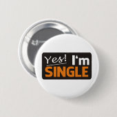 Yes i'm single ronde button 5,7 cm (Voorkant /achterkant)