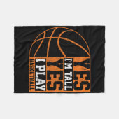 Yes I'm Tall Yes I Play Sketll Fun Bll Player Gift Fleece Deken (Voorkant (Horizontaal))