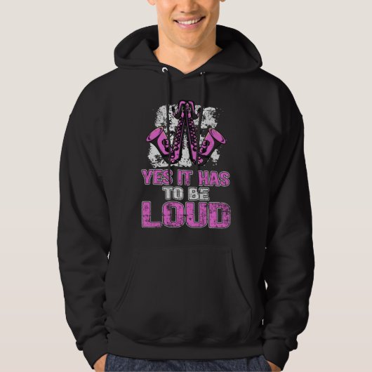 Yes It Has To Be Loud Saxophone Music Teacher Grun Hoodie (Voorkant)