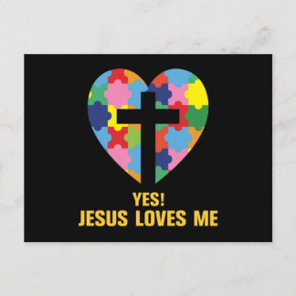 Yes, Jesus Loves Me Autism Heart Uitnodiging Briefkaart