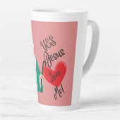 "Yes, Jesus Loves Me" Pink Large Latte Mug  Latte Mok (Rechterhoek)
