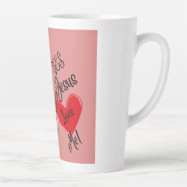 "Yes, Jesus Loves Me" Pink Large Latte Mug  Latte Mok