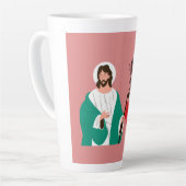 "Yes, Jesus Loves Me" Pink Large Latte Mug  Mok (Linkerhoek)