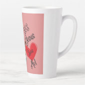 "Yes, Jesus Loves Me" Pink Large Latte Mug  Mok (Rechts)