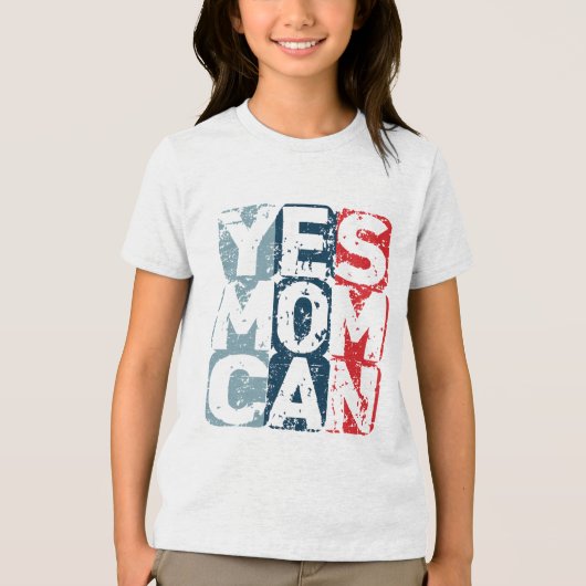 Yes Mom Can Tri-Blend Shirt (Voorkant)