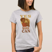 "Yes She Can" - Vrouwelijke macht T-shirt (Voorkant)